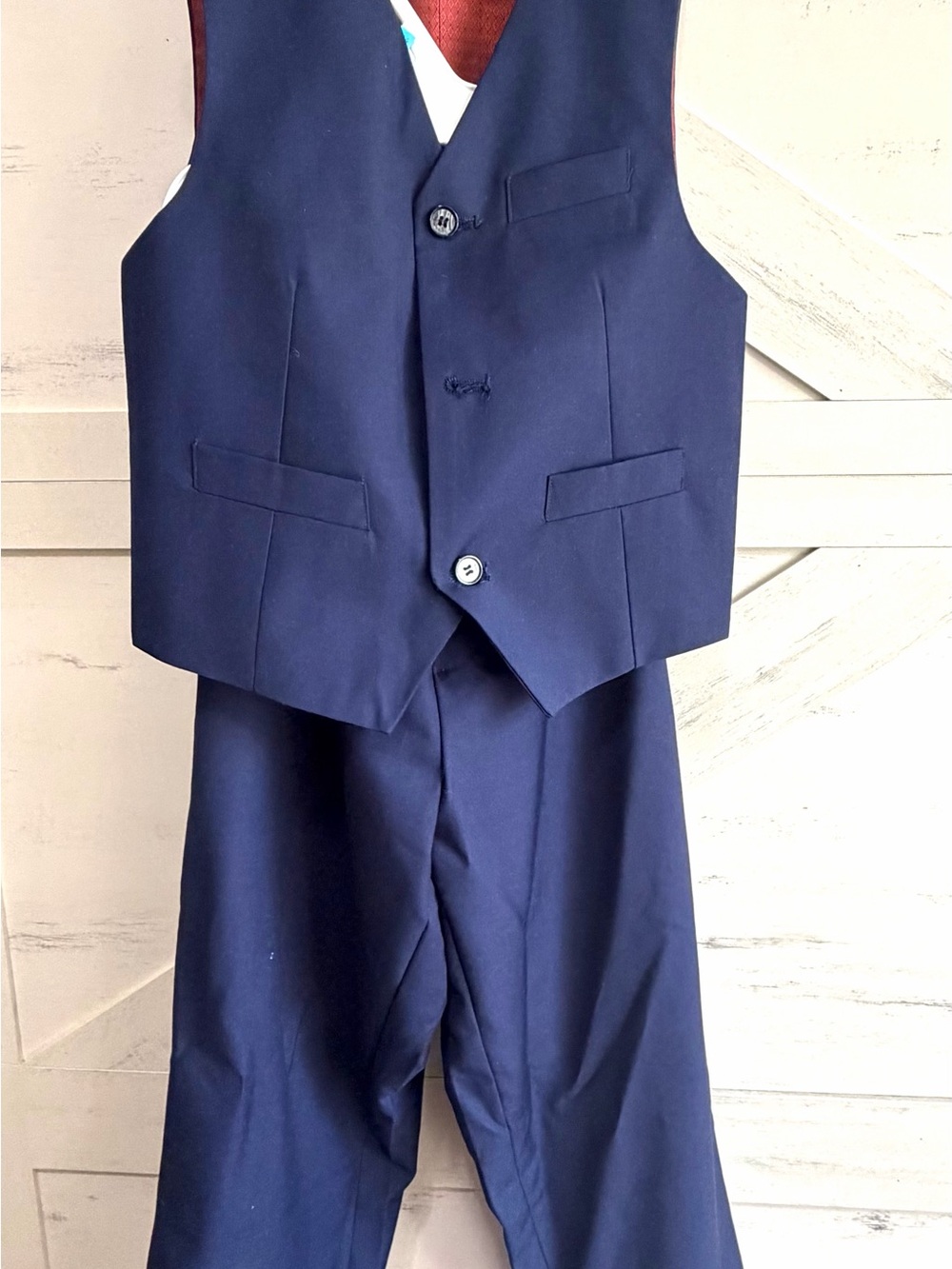 Boys Navy Dress Vest & Pants Set